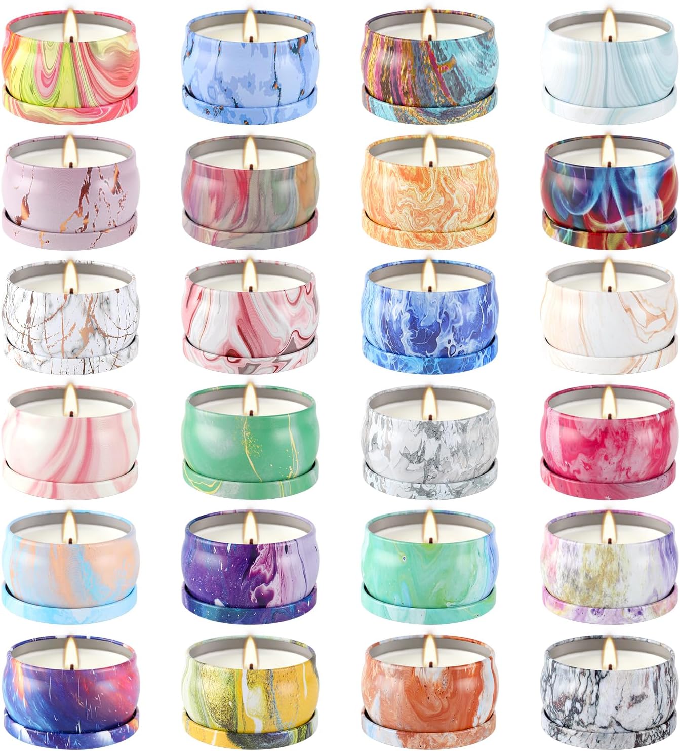 Onebird Set of 24 Scented Candle Gift Set,Natural Pure Soy Wax Aromatherapy Candles Essential Oils for Home and Women