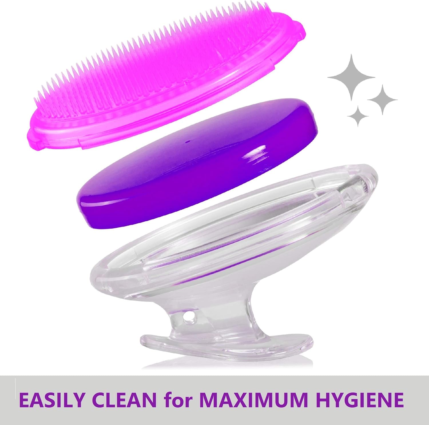 Dylonic 3pk Exfoliating Brush and Precision Tweezers for Ingrown Hair Treatment for Bikini Area, Razor Bumps Shaving Irritation - Silicone Scrubbers Gift Set, Body + Face Skin Exfoliator Brush