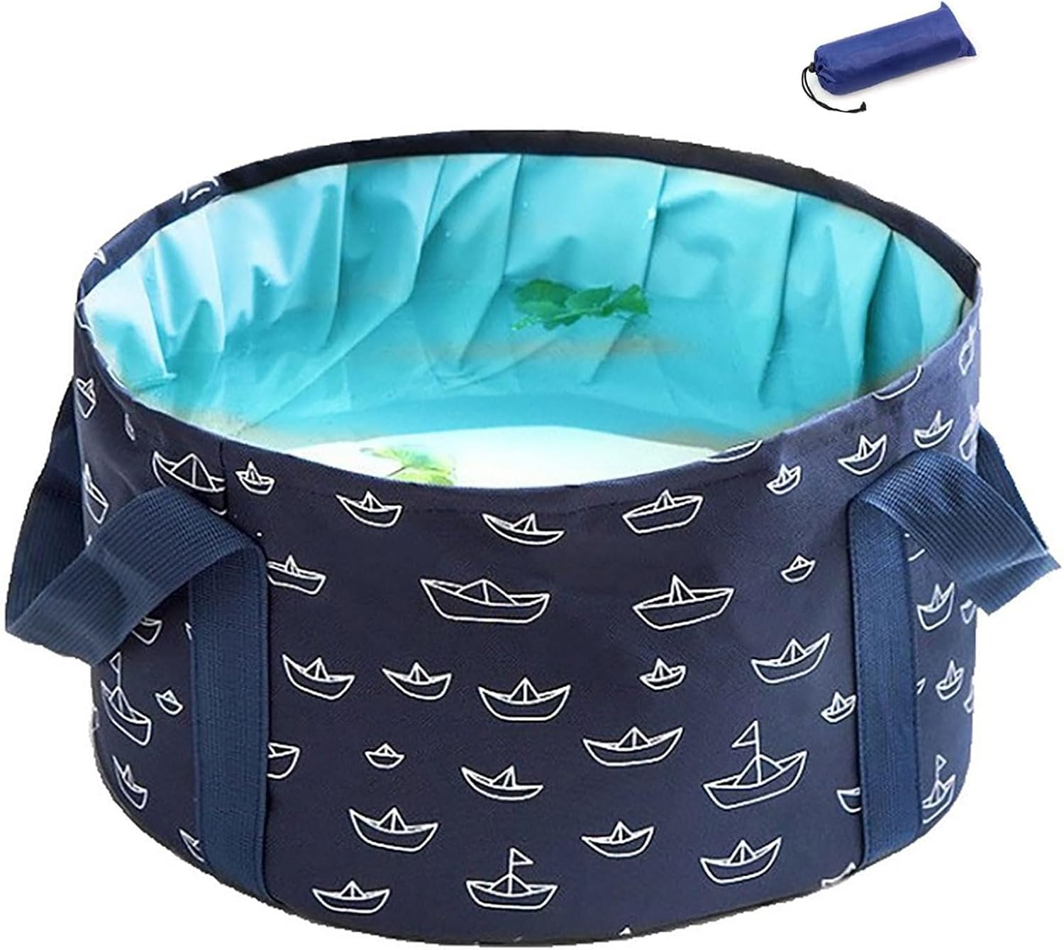 Foot Bath Basin,13.8 Diameter, 7.5 inches high Portable Travel Collapsible Foot Basin Folding Foot Bath Tub Soaking Feet Bucket for Camping Washing