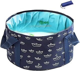 Foot Bath Basin,13.8 Diameter, 7.5 inches high Portable Travel Collapsible Foot Basin Folding Foot Bath Tub Soaking Feet Bucket for Camping Washing