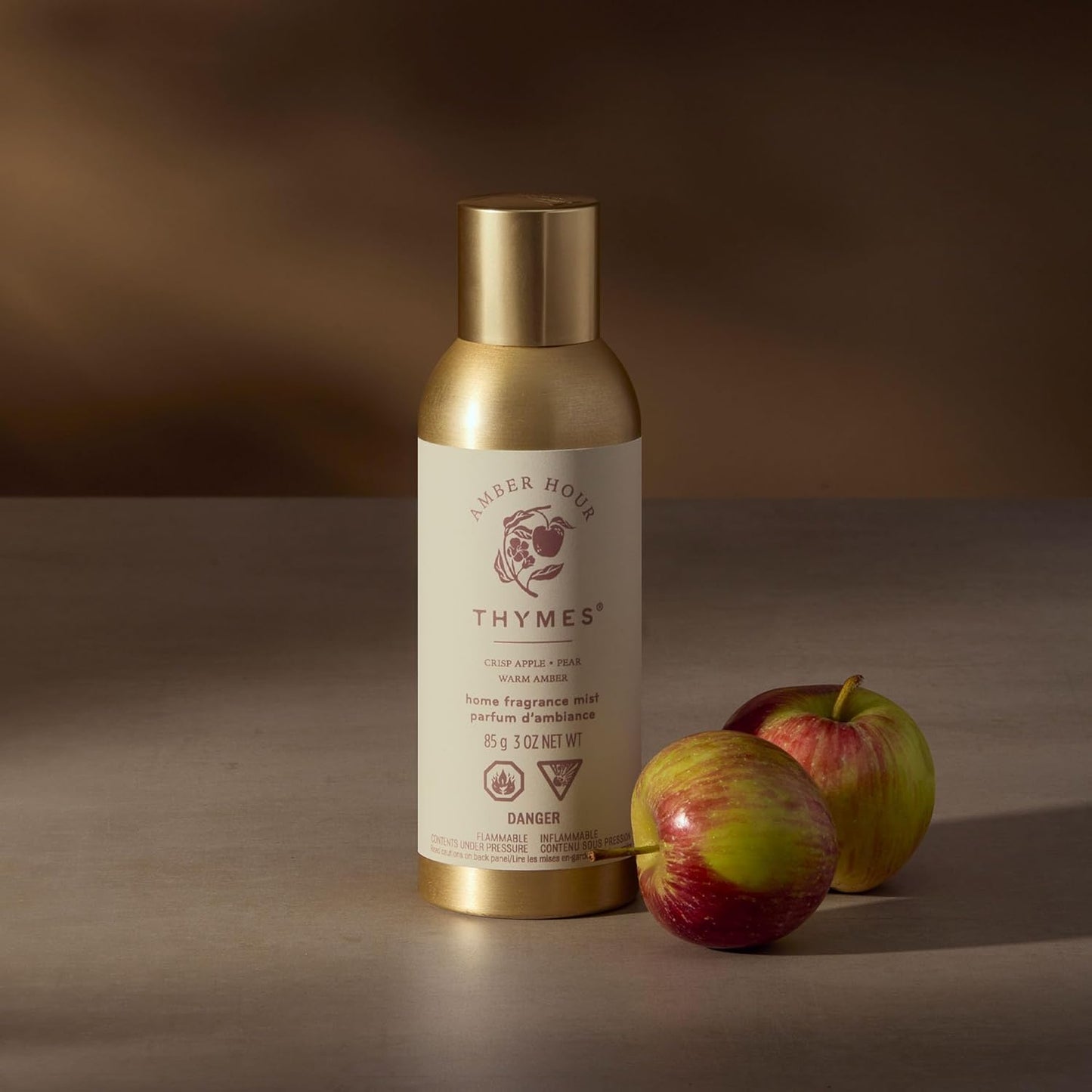 Thymes Home Fragrance Mist – Room Air Fresheners for Home Long Lasting – Air Freshener Spray – Scented Room Spray – with Notes of Crisp Apple, Warm Amber & Pear Blossom (Amber Hour, 3 oz)