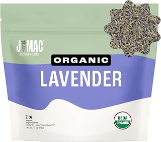 J Mac Botanicals, Organic Lavender Flower (2 oz), Dried Lavender Flowers, Buds