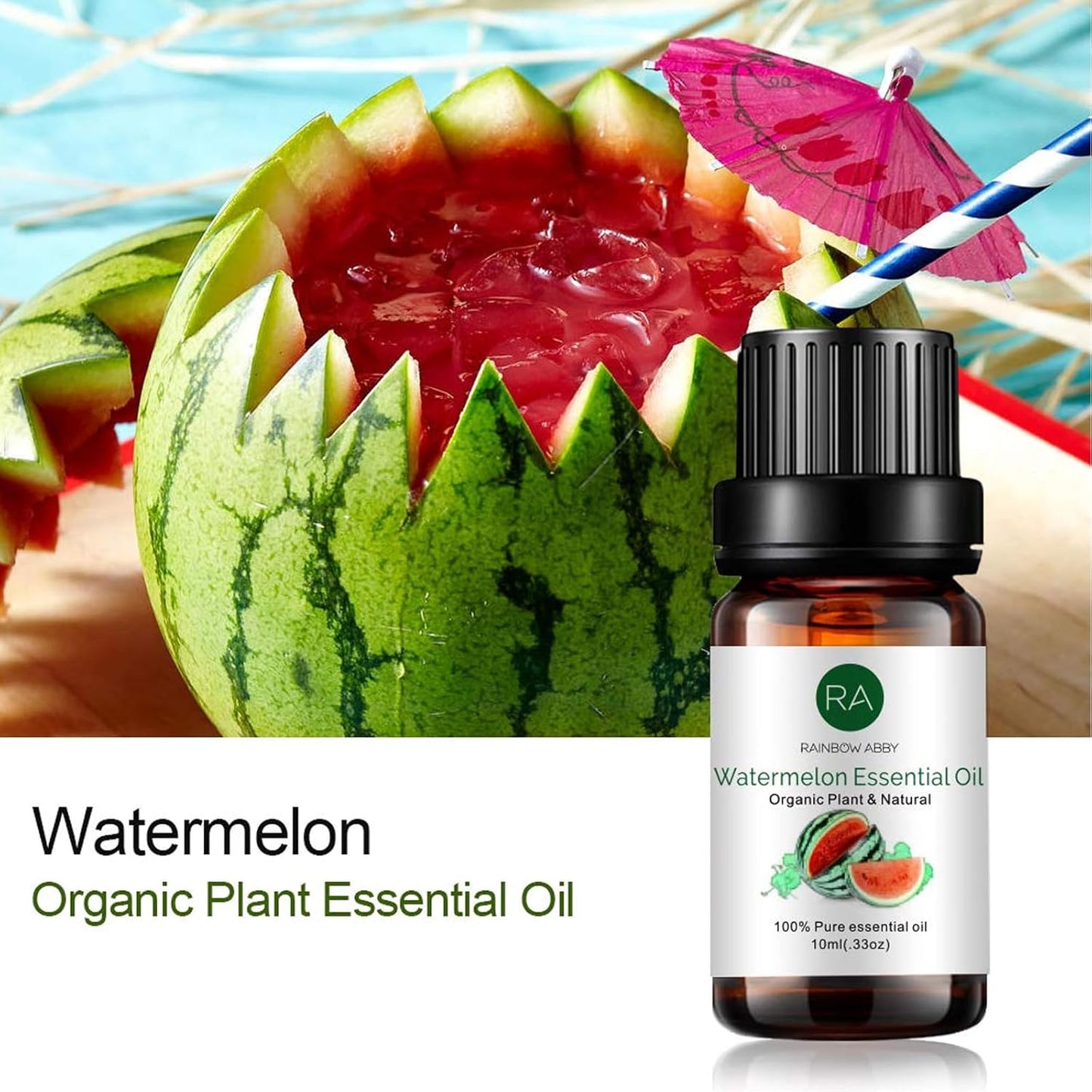 2-Pack Watermelon Essential Oil, Pure, Undiluted, Therapeutic Grade Watermelon Oil - 2x10 mL