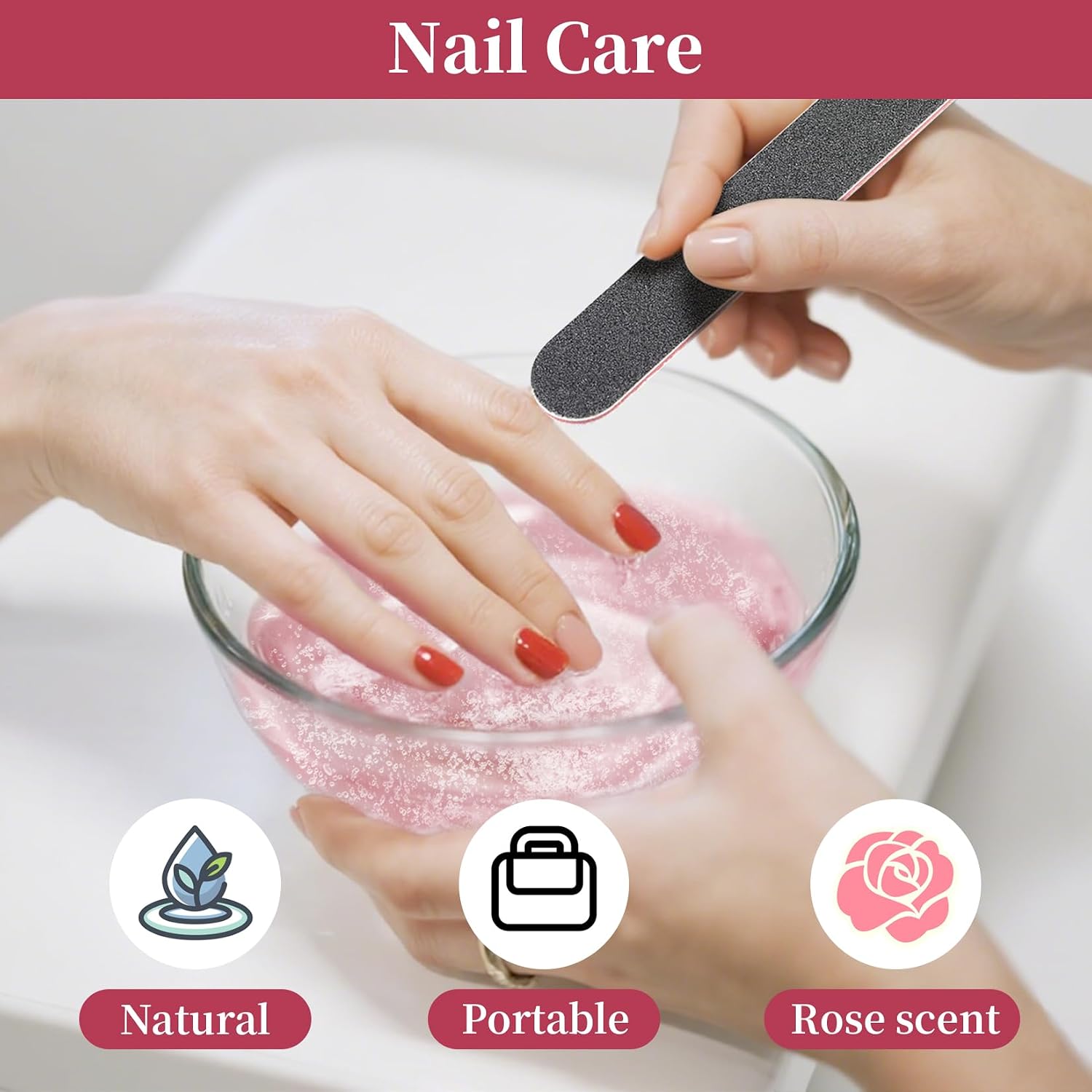 Manicure Spa Balls 8oz -Rose Soak Balls Moisturizing Tablets Cuticle Soften Bombas Efervescentes Para Pedicure Spa Nail Supplies Tools for Hand Soak Pedicure Soak Nail Care Nail Salon（80count）