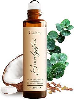 Gya Labs Eucalyptus Essential Oil Roll On - 0.34 Fl Oz - Travel Size Roller for Camping, Skin, Aromatherapy Relief, Convenience