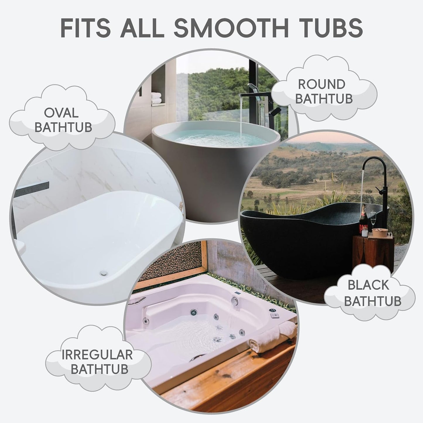 Small Bath Tub Neck Pillow, TPE Waterproof Suction Cups Bathtub Neck Pillow & Cushion, Ultra Thin, Lightweight Quick Drying Bath Accessories Spa Gifts for Women,White (13x9.6x1.6 Inch)