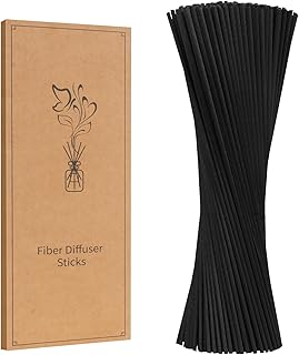 130Pcs Reed Aromatherapy Sticks - 10 Inch Black Fiber Reed Sticks, Aromatherapy Stick Refills for Home and Office - Reed Essential Oil Sticks for Aromatherapy Diffusers