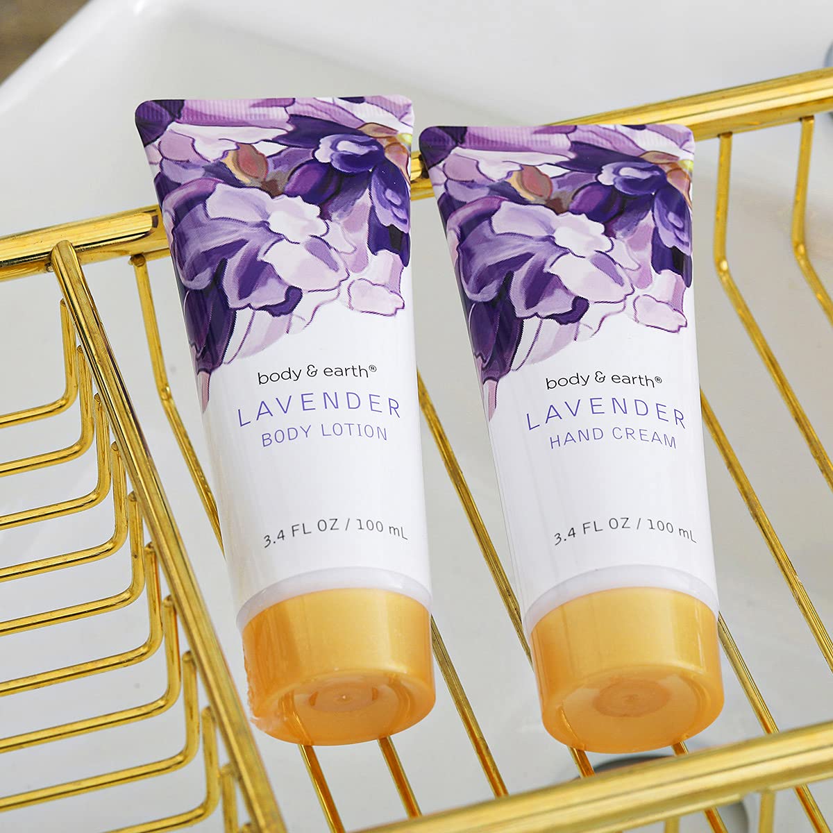 BODY & EARTH Lavender Spa Gift Baskets for Women Luxurious Gifts for Women Bath and Body Gift Sets 11pcs Bath Sets for Women Gift Mother's Day Gifts