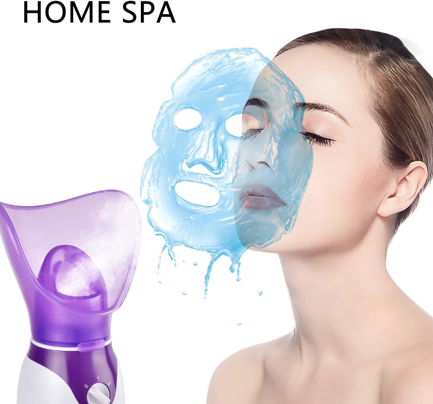 Facial Steamer for Face, Face Steamer for Facial Deep Cleaning, Nano Ionic Facial Steamer for Unclogs Pores, Hydrating (Purple, Include Blackhead Remover Kit, Brush, Headband)