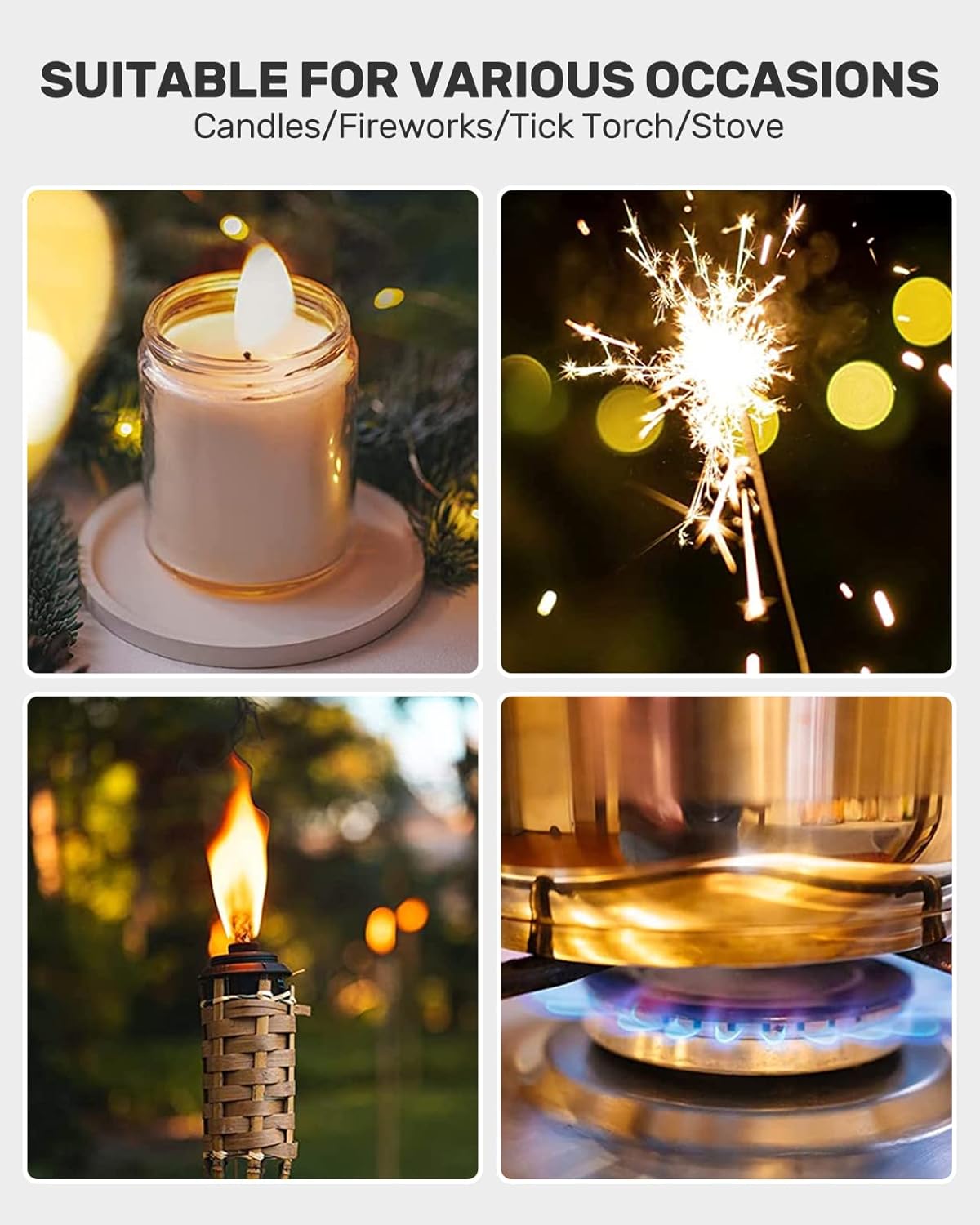 RONXS Electric Lighter, Candle Lighters USB Rechargeable Arc Lighter with Hanging Hook, LED Battery Display Long Lighters for Candle Grill BBQ Home Outdoor