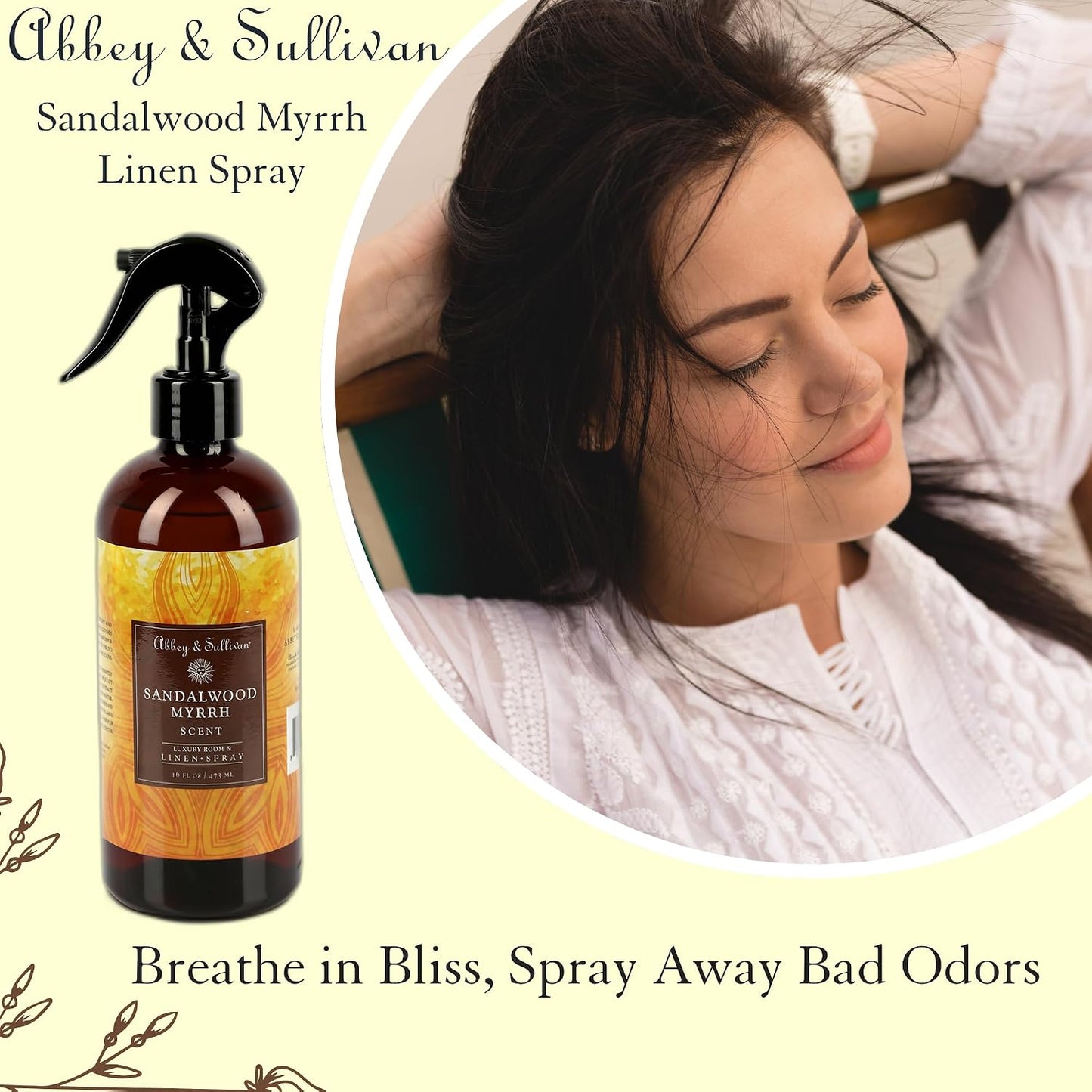 Abbey & Sullivan Linen Spray, Sandalwood Myrrh, 16 oz