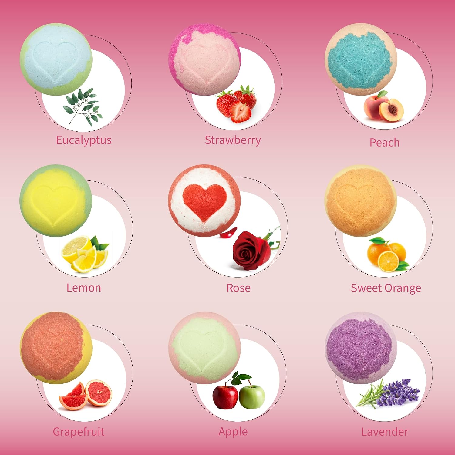 Bath Bombs for Kids with Surprise Inside, 9 Heart Imprint Kids Bath Bombs for Girls, Toddler Bath Bomb with Bracelets Inside, 3 4 5 6 7 8 Year Old Girl Birthday Gifts Christmas Stocking Stuffers