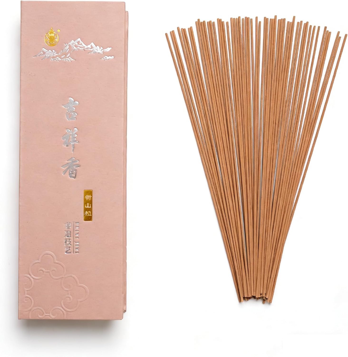 Incense Sticks, 110 Fuxi New Mountain Sandalwood Sticks - 100% Natural Chinese Aromatherapy, Charcoal Free & Coreless, for Daily Wellness, Yoga, and Home Fragrance