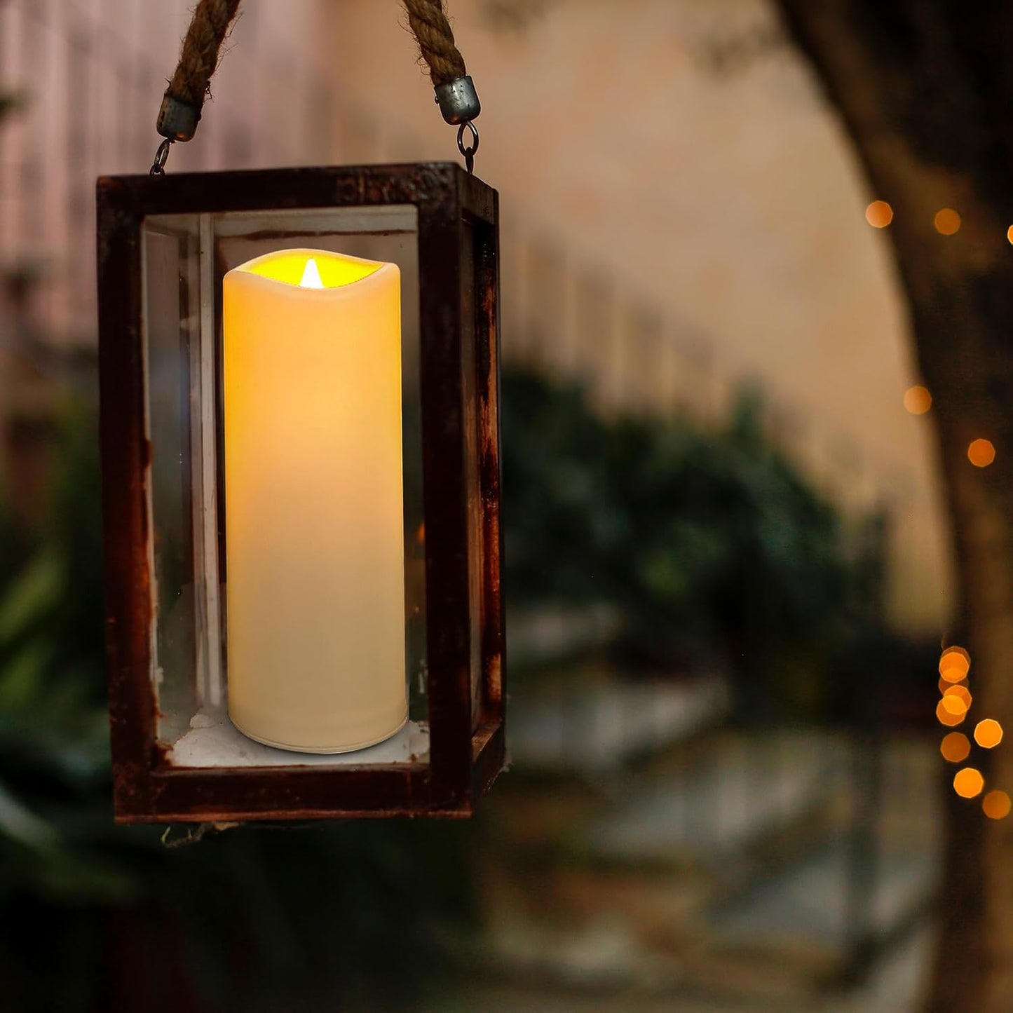 LED Flameless Candles Pack of 1, Outdoor Waterproof Candle with Remote Control& Timer, Indoor Battery Operated Flickering Pillar Fake Candles Long Lasting for Patio, Larterns, Wedding, Porch