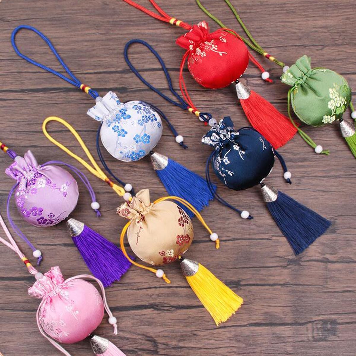 Snadulor 30 Pcs Drawstring Sachet Bags,Chinese Sachet Silk Brocade Coin Bags Pouches with Drawstring Jewelry Gift Bag Candy Sachet Bag.