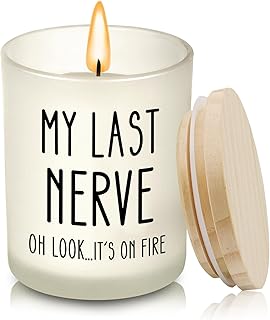 Birthday Gifts for Women Men, Husband Wife Birthday Gift Ideas, Unique Home Decor Friendship Gifts for Women, Funny Gift for Him Her Dad Mom Sister Teacher Coworker Best Friend, My Last Nerve Candle
