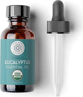 Pure Body Naturals Organic Eucalyptus Essential Oil, 1 fl oz - Pure and Undiluted Therapeutic Grade for Aromatherapy Diffuser, Skin, Hair