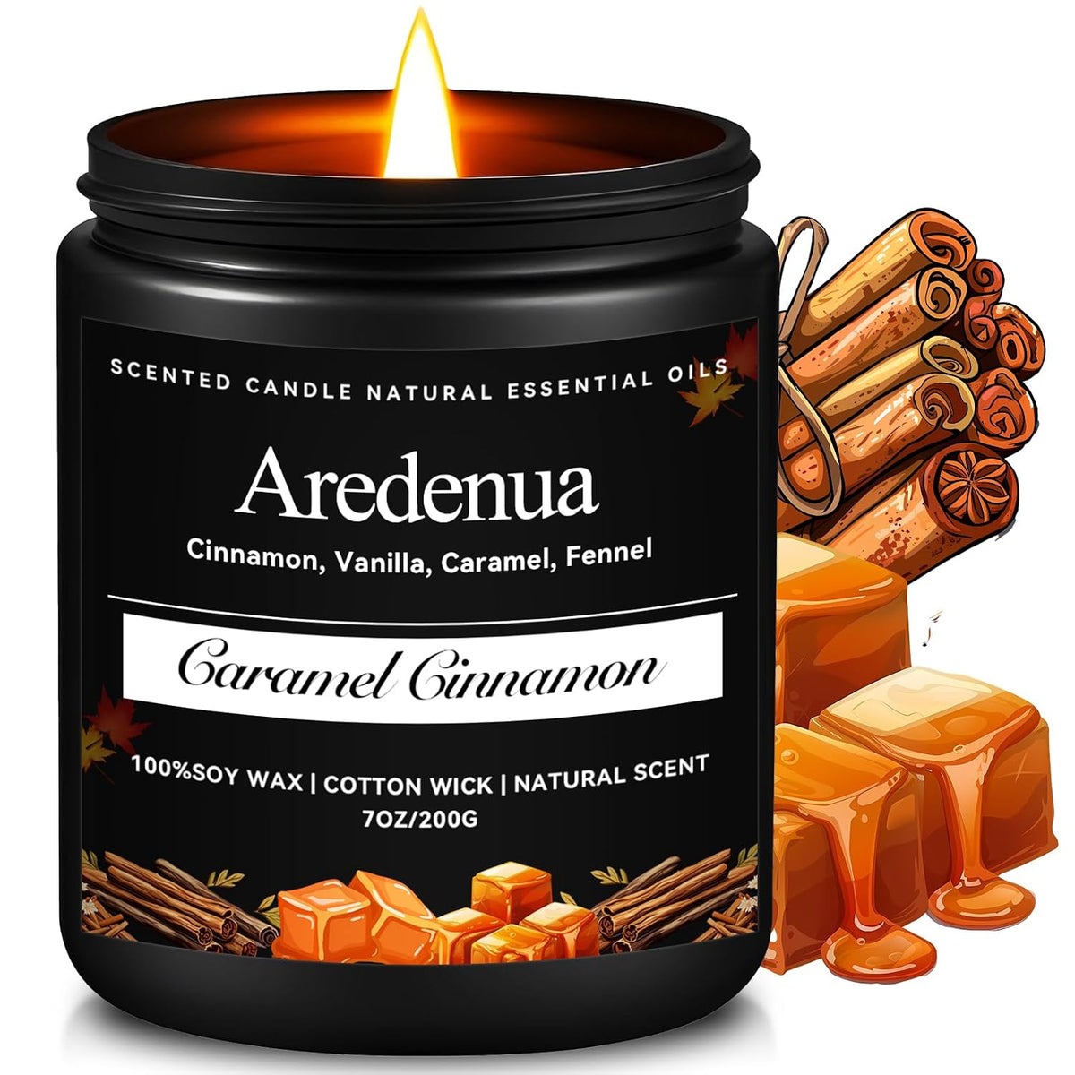 Caramel Cinnamon Luxury Candle - Rich Gourmand Scent