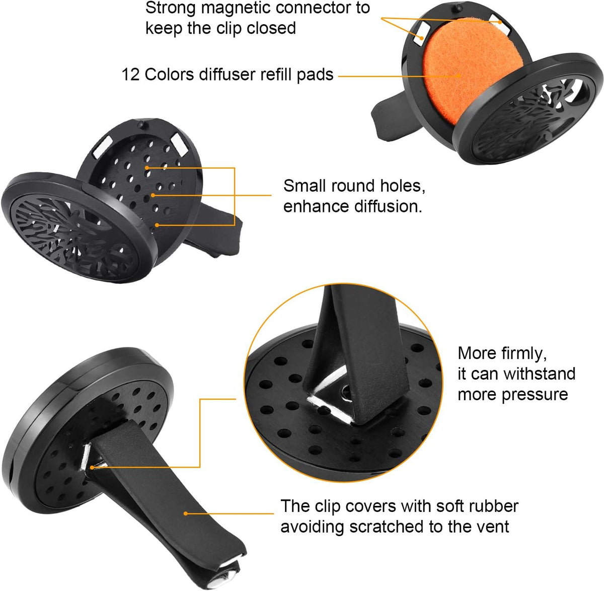 Tatuo 2 Pcs Car Aromatherapy Vent Clip Diffuser