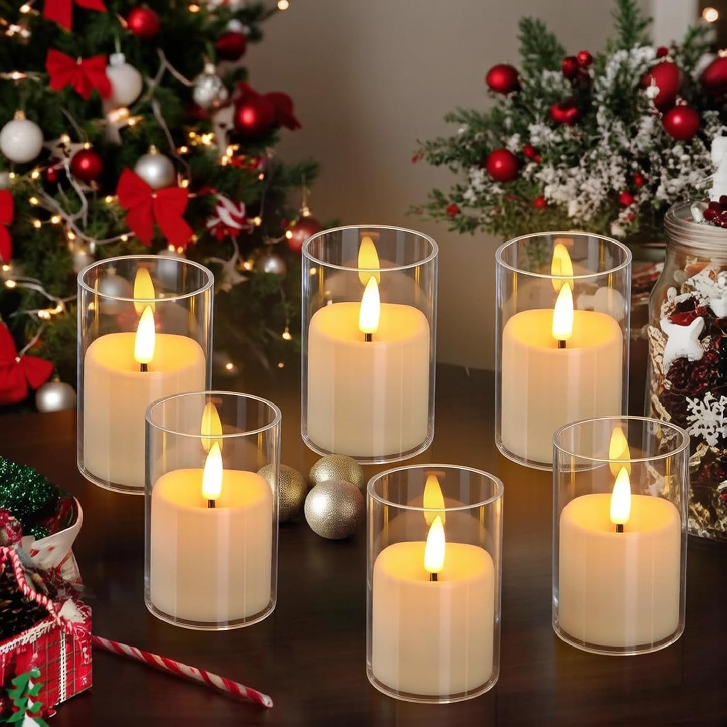 Flickering Flameless Candles, 6 Pack LED Tea Lights Candles with Remote and Timer, 300+ Hours Battery Operated Candles for Votive, 2“x 3” Small Fake Candles for Home Decor Wedding Table Decor