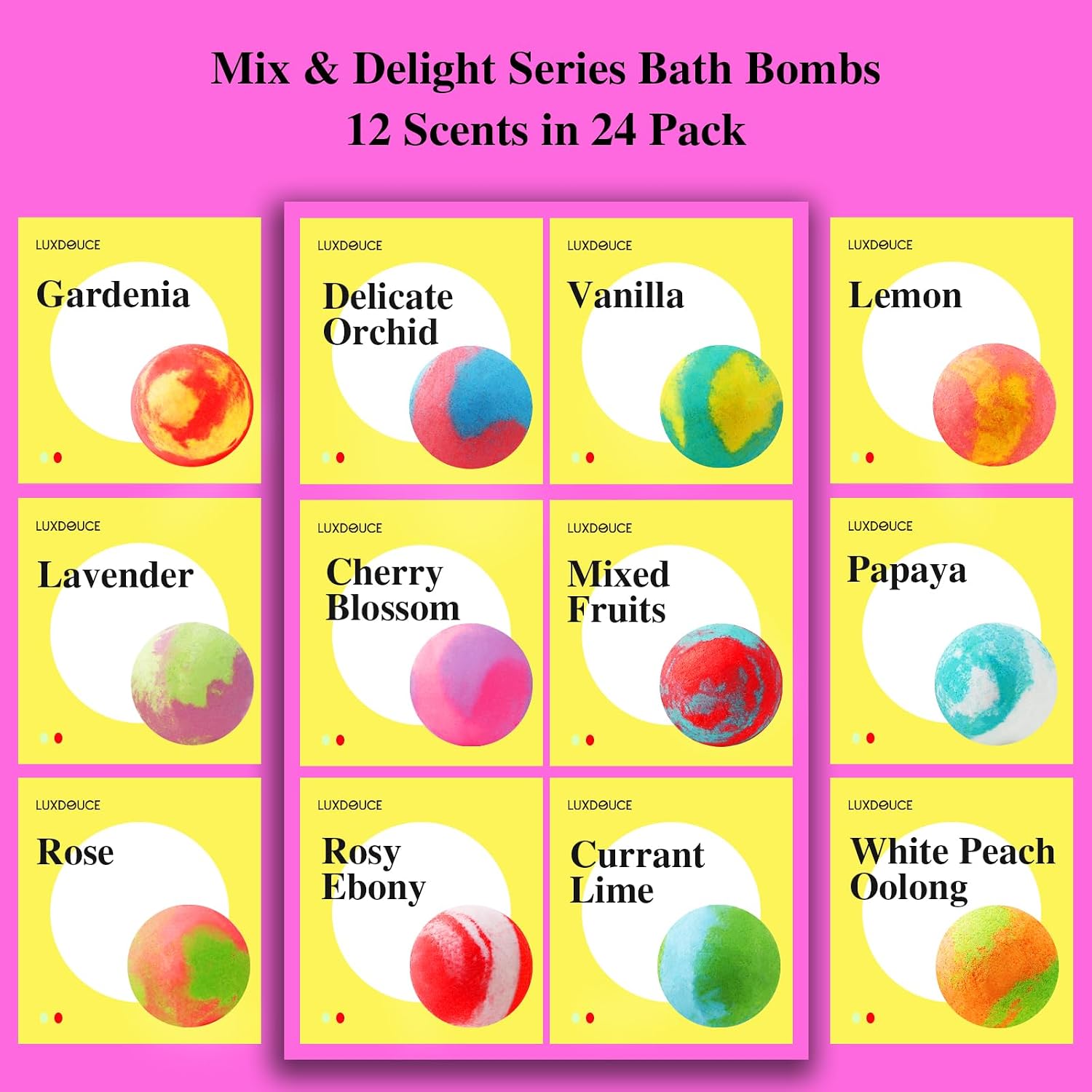 48 Pack Bath Bombs Gift Set – Aromatic Bubble Bombs with 18 Scents, SPA Relaxing & Skin Nourishing, Ideal Self-Care Gifts for Women, Wife, Grandma, or Daughter on Birthdays or Summer Occasions
