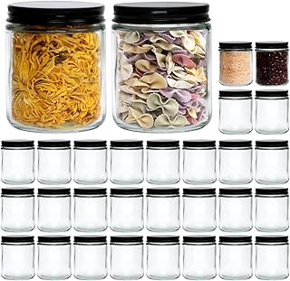 8 OZ Glass Jars with Metal Lids,Clear Round Empty Candle Jars with Airtight Lids,Small Mason Canning Jars for Food,Candle,Honey,Candy,30 Pack.