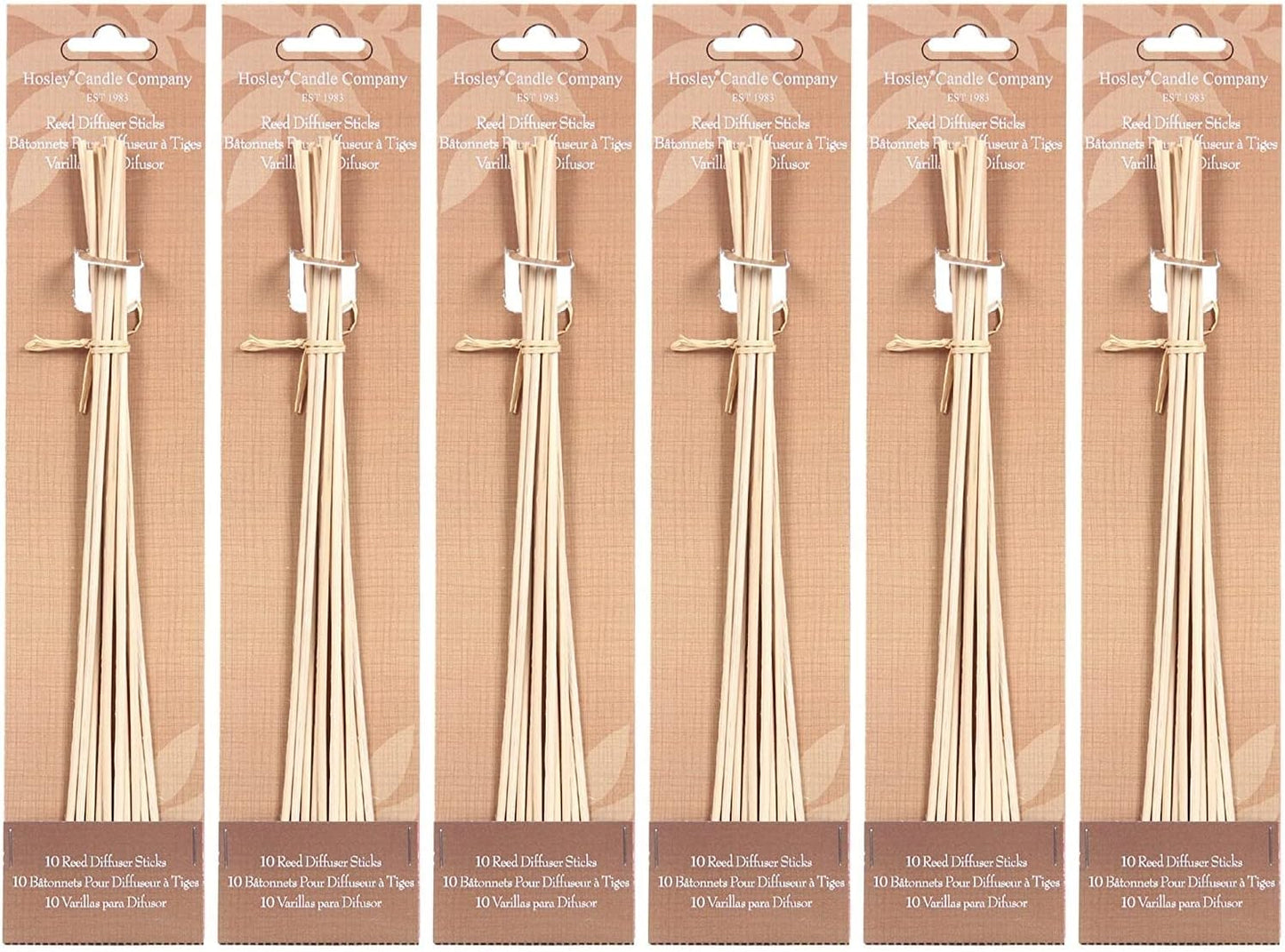 Hosley 9 Inch Long Rattan Diffuser Reeds Set of 6 Packages Total 60 Reeds. Ideal Gift and for Use with Hosley Diffuser Glass Bottles Diffuser Refills Spa and Aromatherapy O9