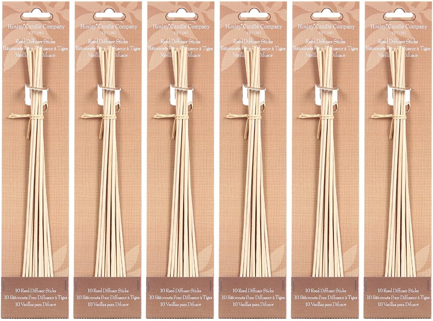 Hosley 9 Inch Long Rattan Diffuser Reeds Set of 6 Packages Total 60 Reeds. Ideal Gift and for Use with Hosley Diffuser Glass Bottles Diffuser Refills Spa and Aromatherapy O9
