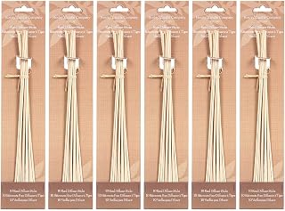 Hosley 9 Inch Long Rattan Diffuser Reeds Set of 6 Packages Total 60 Reeds. Ideal Gift and for Use with Hosley Diffuser Glass Bottles Diffuser Refills Spa and Aromatherapy O9