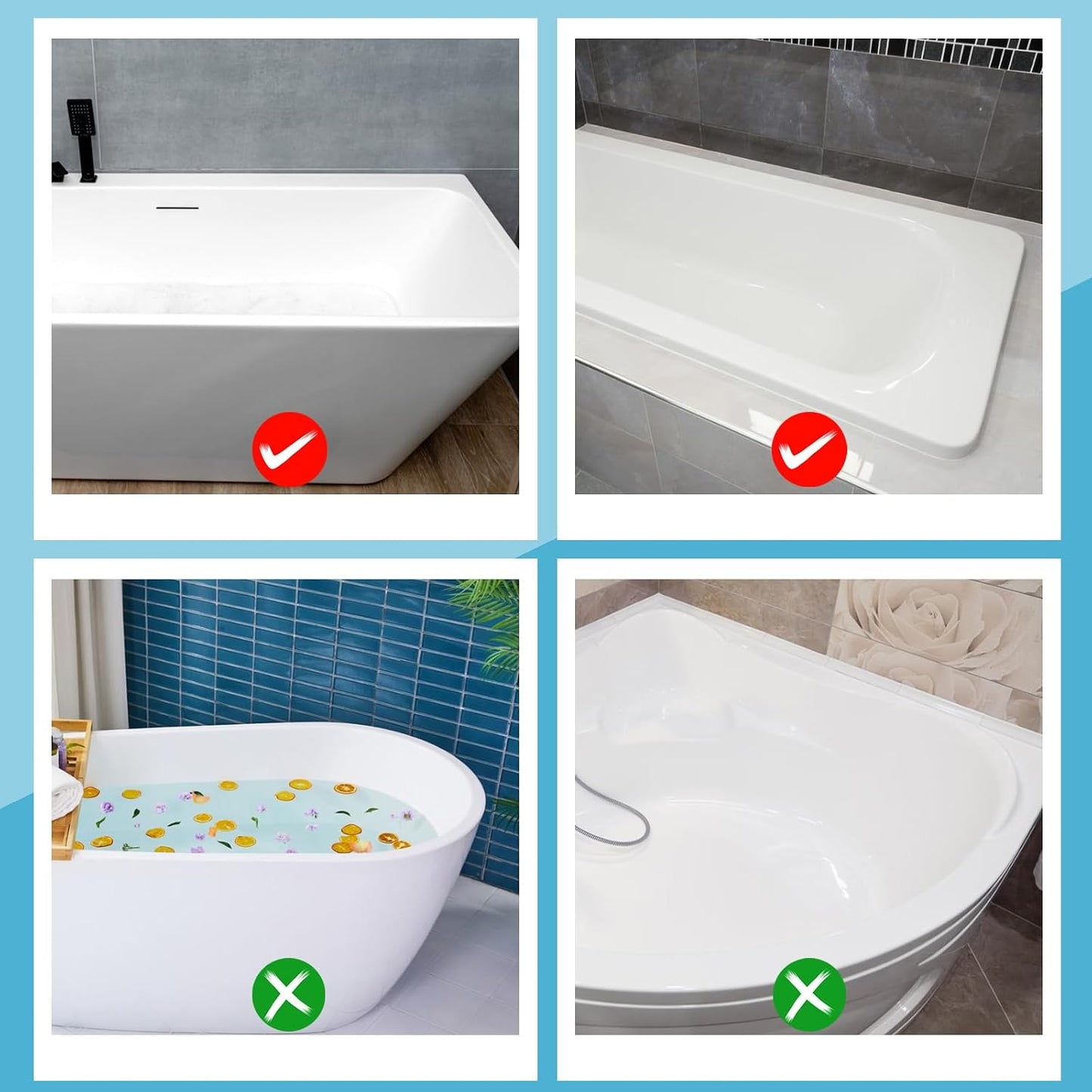 31-inch Silicone Bathtub Shelf with Strong Suction Cups | Extended Splash Guard & Toy Holder | Waterproof Bath Tub Organizer Tray to Prevent Spills, Matte Finish, Easy Storage