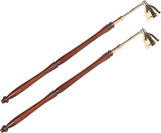 Incense Garden Candle Snuffer - 2 Pack - Brass Tip with Wood Handle