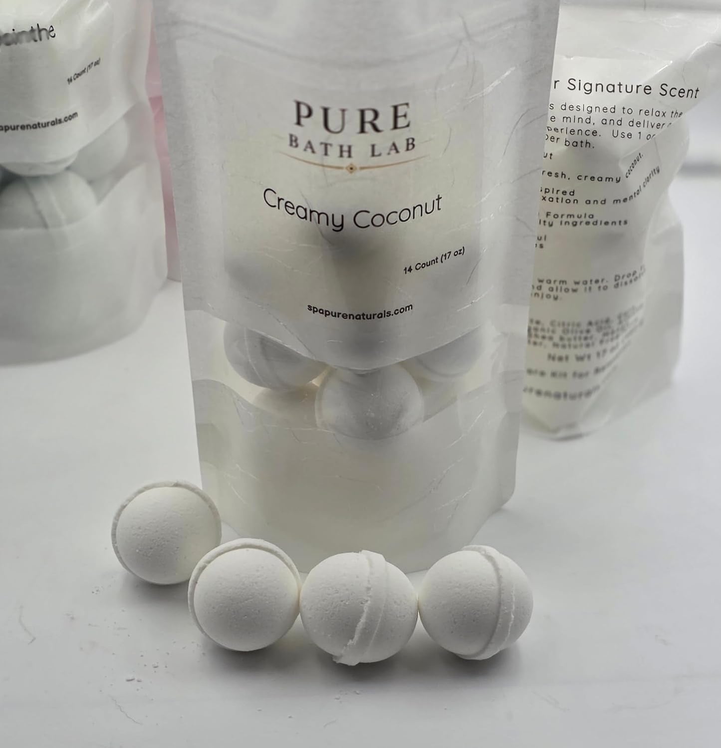 Spa Pure Creamy Coconut Bath Bombs: Made in USA with Shea, Mango and Cocoa Butter, Ultra Moisturizing...Great for Dry Skin, All Skin Types (14 Count) Pack of 1