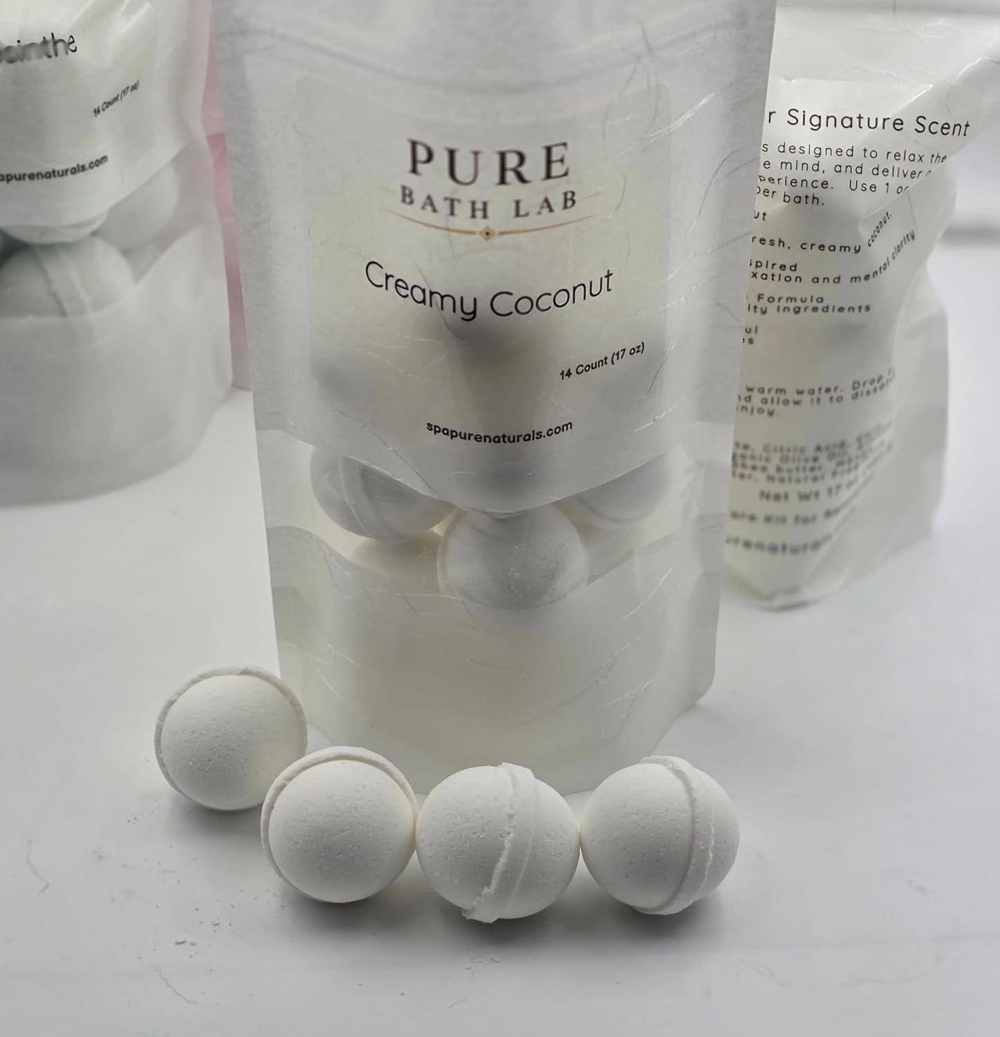 Spa Pure Creamy Coconut Bath Bombs: Made in USA with Shea, Mango and Cocoa Butter, Ultra Moisturizing...Great for Dry Skin, All Skin Types (14 Count) Pack of 1