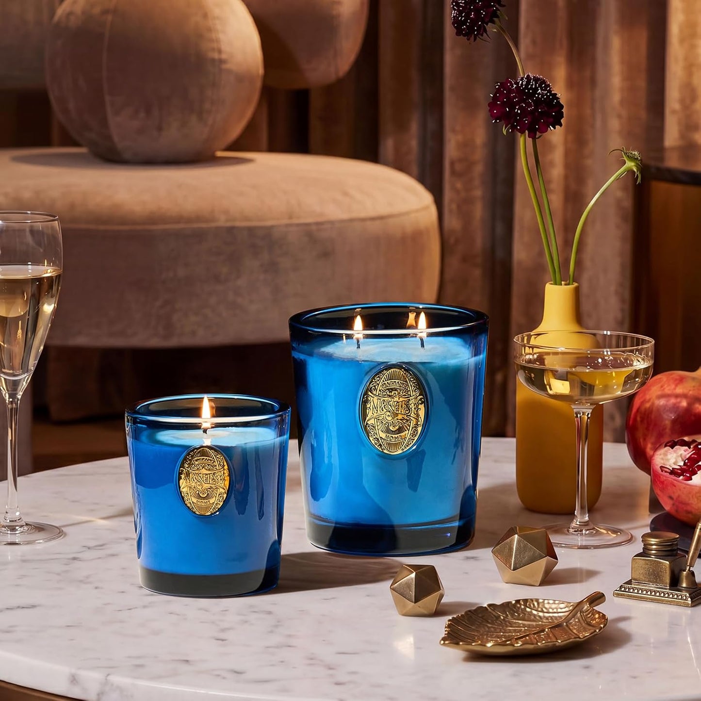 M&SENSE Natural Strong Summer Soy Candle | Peace & Blue | 9.2 oz, 50H Burn Time | Luxury Scented Candle for Relaxation, Gifting, SPA