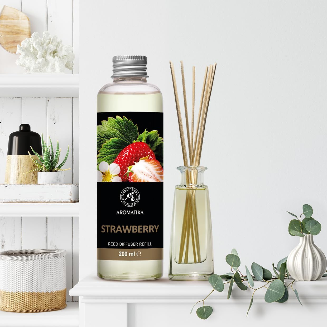 Strawberry Refill Reed Diffuser 6.8 Fl Oz - Room Diffuser Refill - Home Fragrance - Room Freshener - Fresh and Long Lasting Fragrance