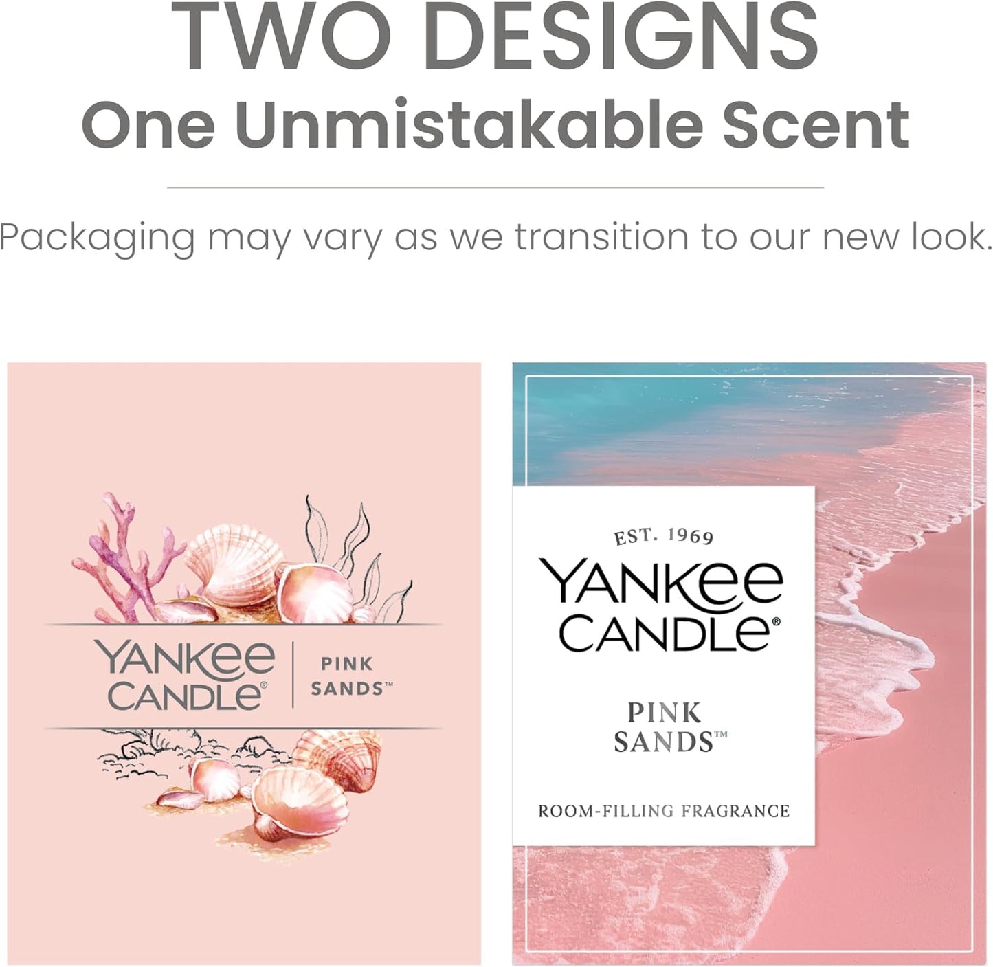 Yankee Candle Medium Pillar Scented Candle with up to 115 Hour Burn Time, Premium Plant Wax Blend for Consistent Burn, 14.25 oz Pillar Candle with Room Filling Fragrance, Pink Sands