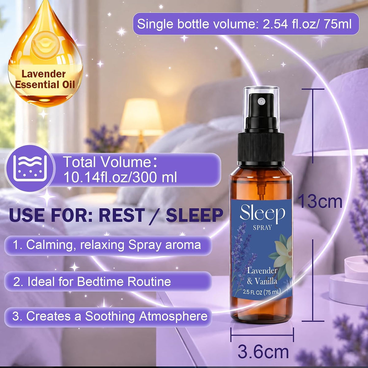 SCENTORINI Sleep Spray, 10.14 FL Oz Calming Lavender Pillow Spray for Sleep
