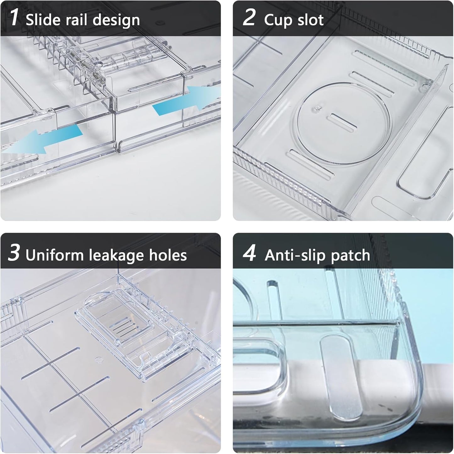 Adjustable Bathtub Tray (22-31 Inch) - Clear Acrylic Bath Caddy with Non-Slip Pads, Expandable Spa Organizer for Drinks, Books & Phone, Ideal Gift for Housewarming or Anniversary