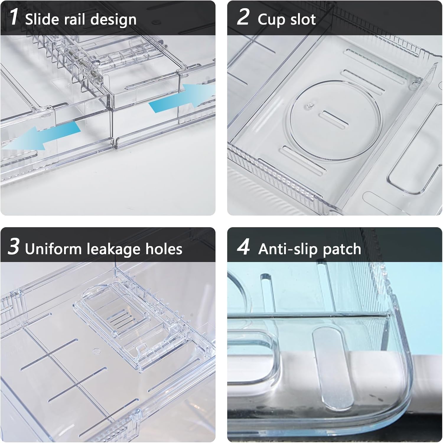 Adjustable Bathtub Tray (22-31 Inch) - Clear Acrylic Bath Caddy with Non-Slip Pads, Expandable Spa Organizer for Drinks, Books & Phone, Ideal Gift for Housewarming or Anniversary