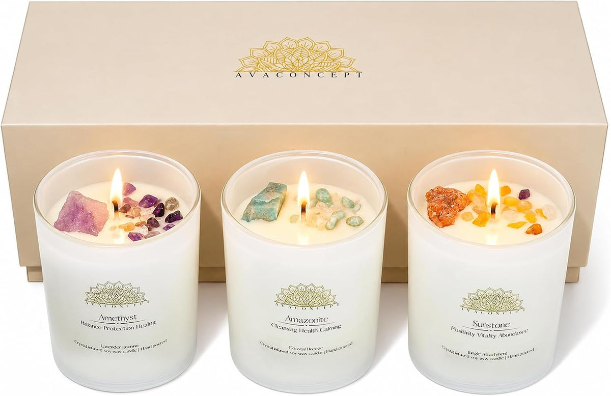 AvaConcept Healing Crystal Candle Gift Set