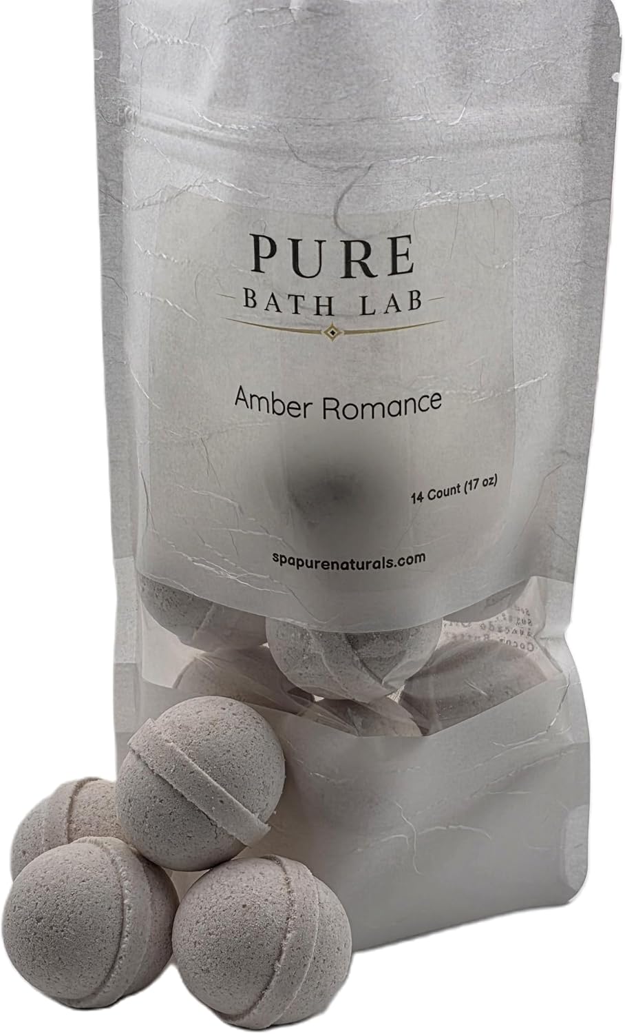 Spa Pure Amber Romancing: Bath Bomb Fizzies Made in USA with Shea Butter, Ultra-Moisturizing, Best for All Skin Types (14 Count) Pack of 1