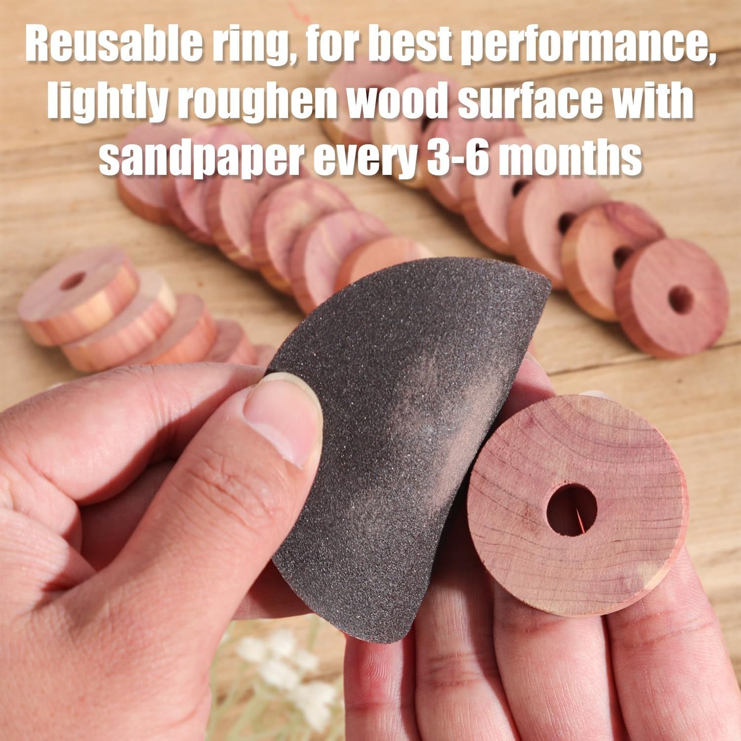 24pcs Cedar Blocks, Wooden Cedar Discs for Clothes Storage, Natural Wood Cedar Rings Aromatic Cedar Chip Accessories for House Closets Drawers