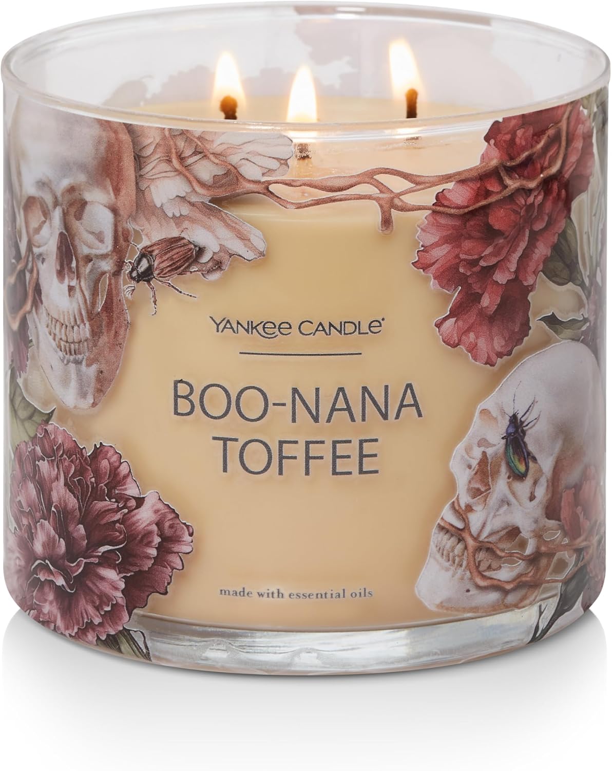 Yankee Candle 3-Wick Jar Scented Candle for Home Fragrance, Multi Wick Long Lasting Burn, Boo-Nana Toffee (Pack of 1)