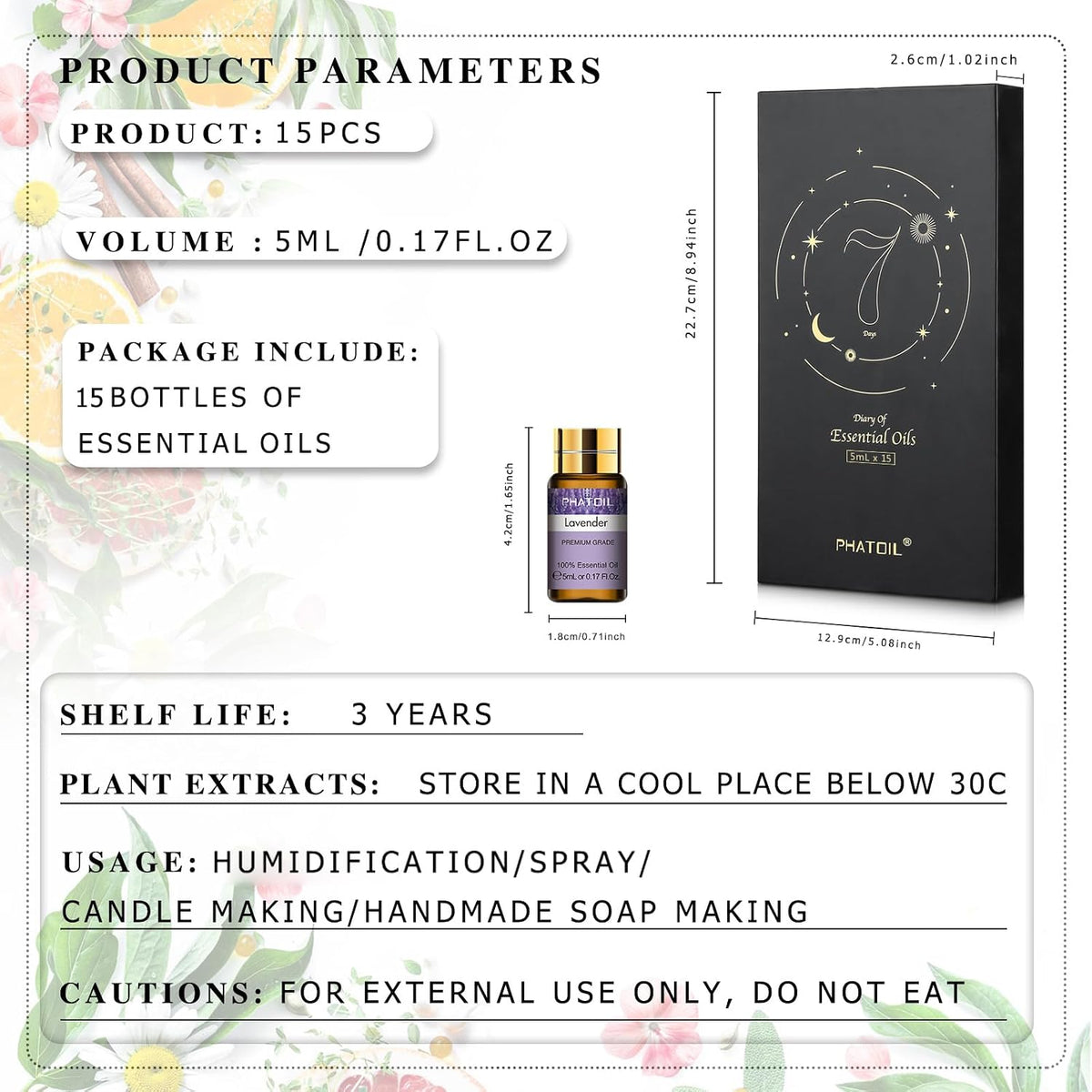 PHATOIL Essential Oil Gift Set for Diffuser