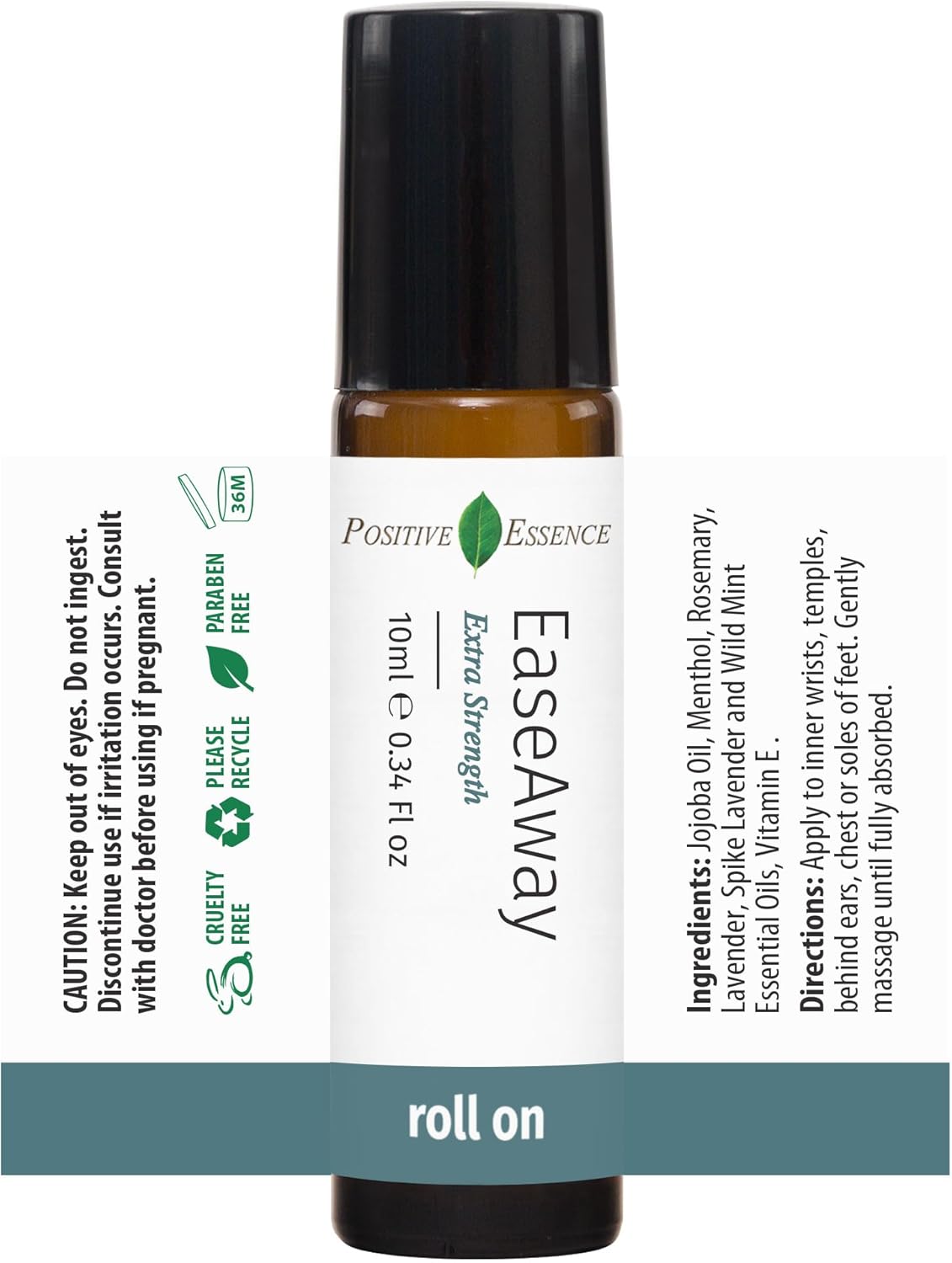 EaseAway Extra Strength Essential Oil Roll On, Essential Oil Blend for Head Relief, Relaxation, and Skincare, Leak-Proof Rollerball, Tension Relief Roll-on (10 mL)