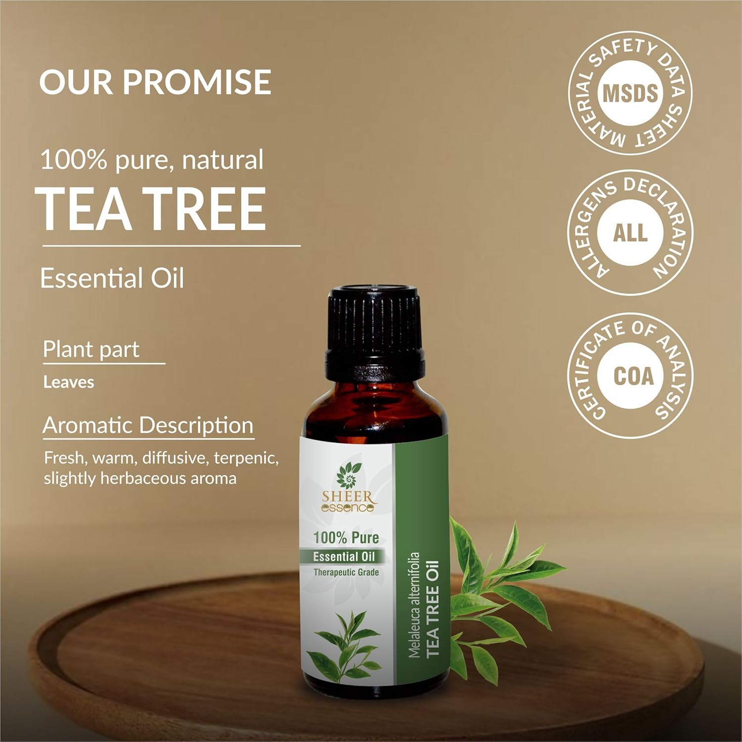 Tea Tree Essential Oil 118 ML (4 Fl. Oz) | 100% Pure Natural Undiluted Uncut Therapeutic Grade Essential Oil
