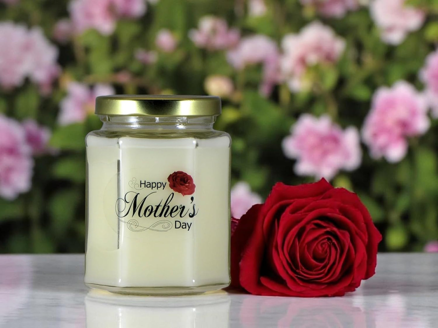 Happy Mother's Day Gardenia Candle | Gardenia Scented Soy Wax Candle | Hand Poured in The USA by Just Makes Scents Candles & Gifts (8 oz)