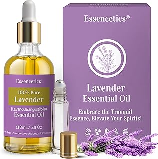 Organic Lavender Essential Oil for Diffuser 4oz - 100% Natural - Therapeutic Grade Pure & Organic Lavender Oil for Aromatherapy Skin Hair & Diffuser