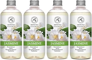 Jasmine Reed Diffuser Refill - 4x17 Fl Oz - Scented Reed Diffuser Refill - Home Fragrance - Air Freshener - Room Freshener - Floral & Long Lasting Scent - Aromatherapy