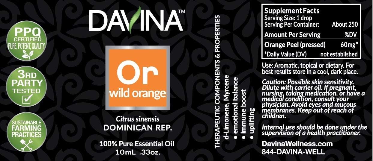 Wild Orange Pure Essential Oil 10ml by Davina